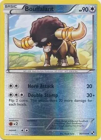 Bouffalant #90 — Black & White (Reverse Holo)