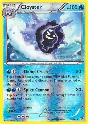 Cloyster #32 — XY (Reverse Holo)