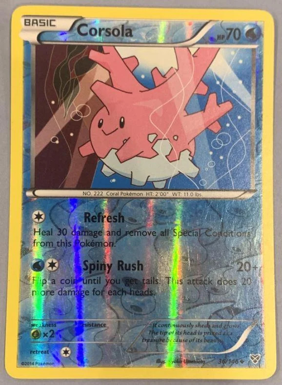 Corsola #36 — XY (Reverse Holo)