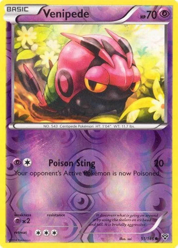 Venipede #51 — XY (Reverse Holo)