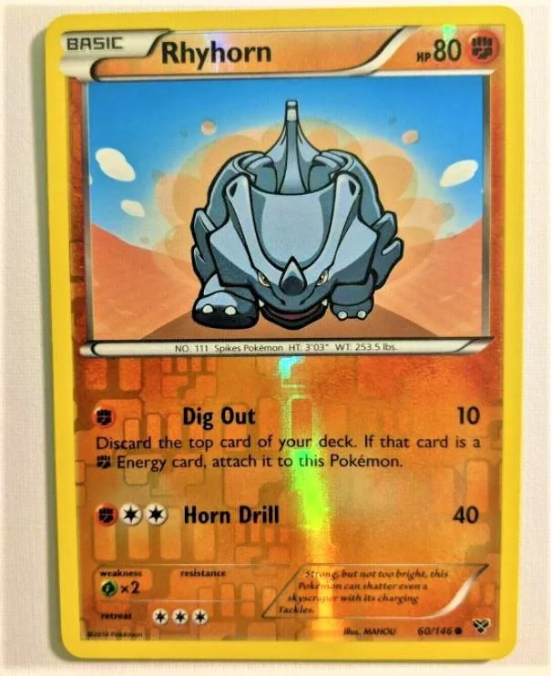 Rhyhorn #60 — XY (Reverse Holo)