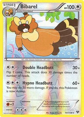Bibarel #107 — XY (Reverse Holo)