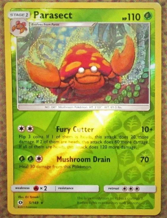Parasect #5 — Sol e Lua (Reverse Holo)