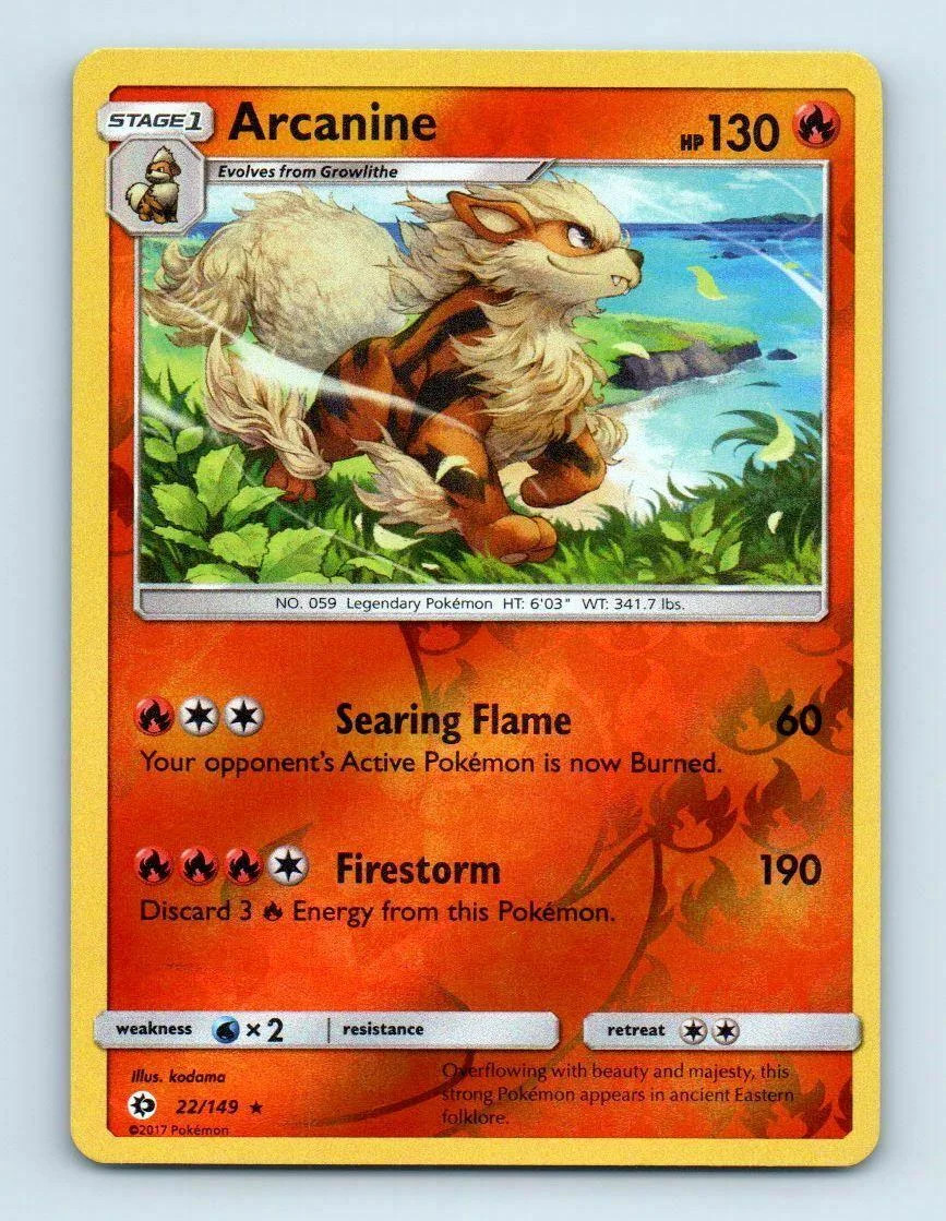 Arcanine #22 — Sol y Luna (Reverse Holo)