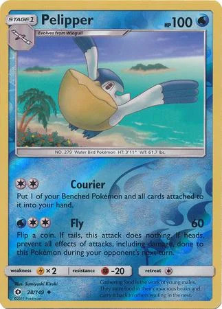 Pelipper #38 — Sole e Luna (Reverse Holo)
