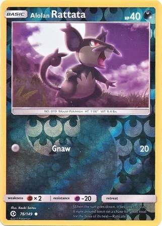 Alolan Rattata #76 — Sun & Moon (Reverse Holo)