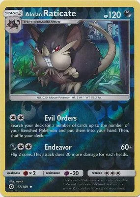Alola-Rattikarl #77 — Sonne & Mond (Reverse Holo)