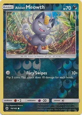 Meowth de Alola #78 — Sol e Lua (Reverse Holo)