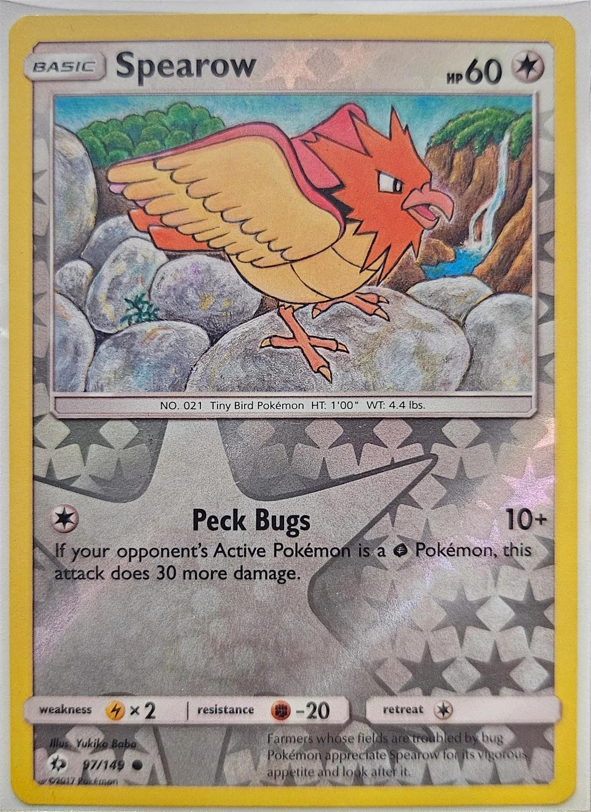 Spearow #97 — Sol e Lua (Reverse Holo)
