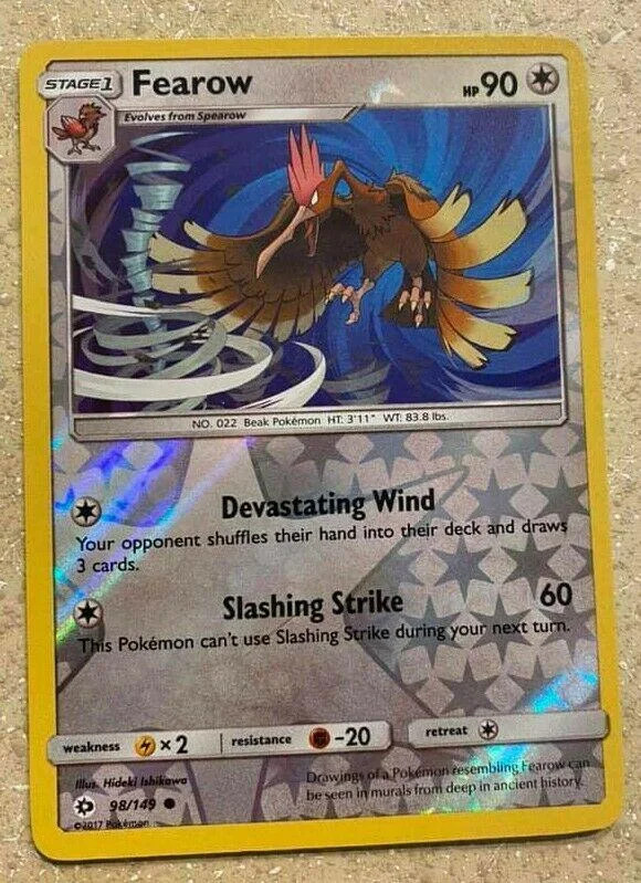 Fearow #98 — Sol y Luna (Reverse Holo)