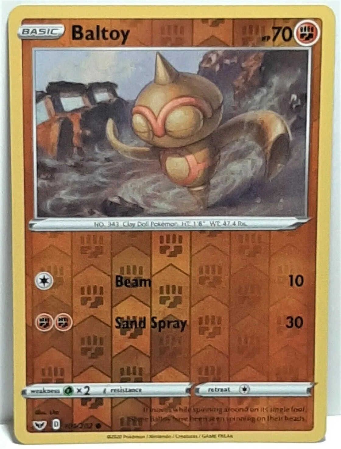 Baltoy #101 — Espada e Escudo (Reverse Holo)