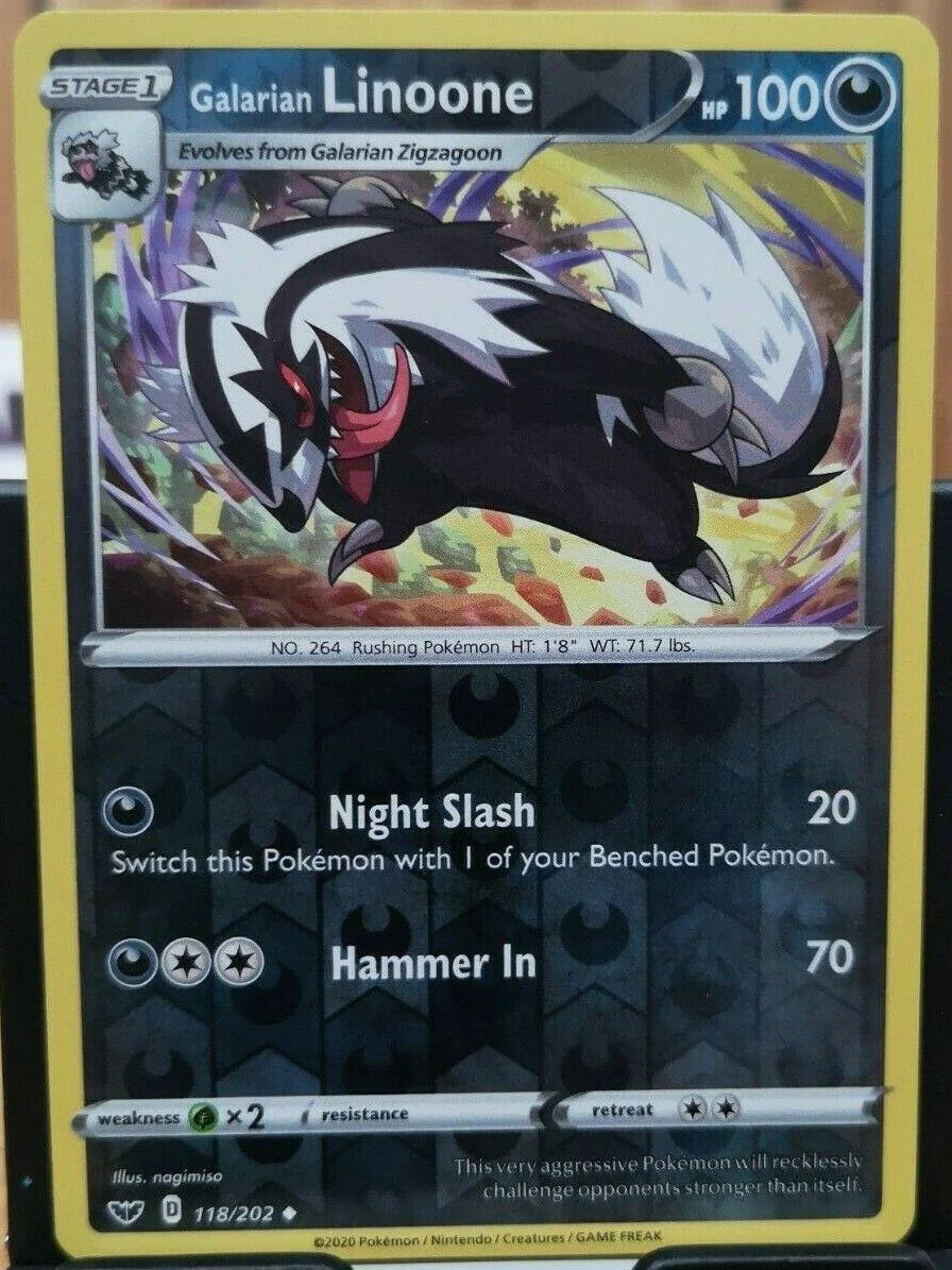Linoone di Galar #118 — Spada e Scudo (Reverse Holo)