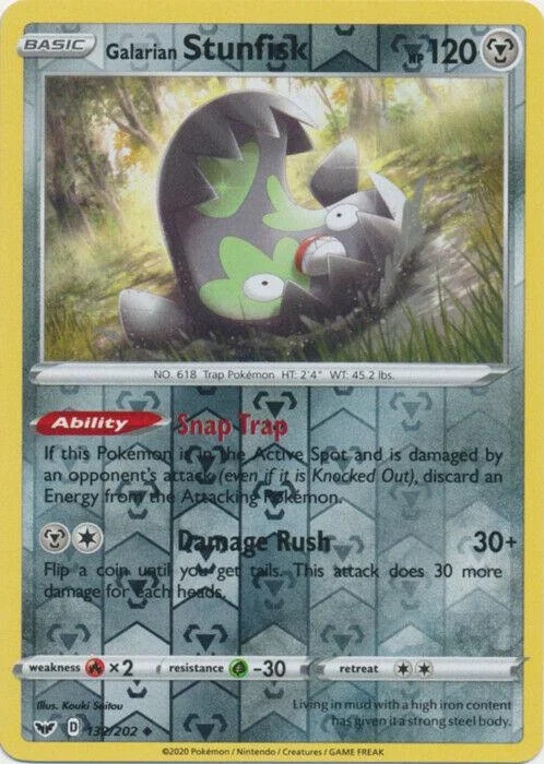 Stunfisk di Galar #132 — Spada e Scudo (Reverse Holo)