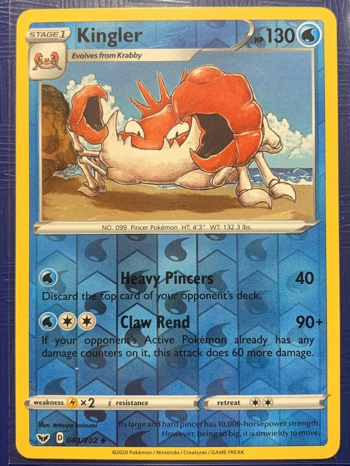 Kingler #44 — Schwert & Schild (Reverse Holo)