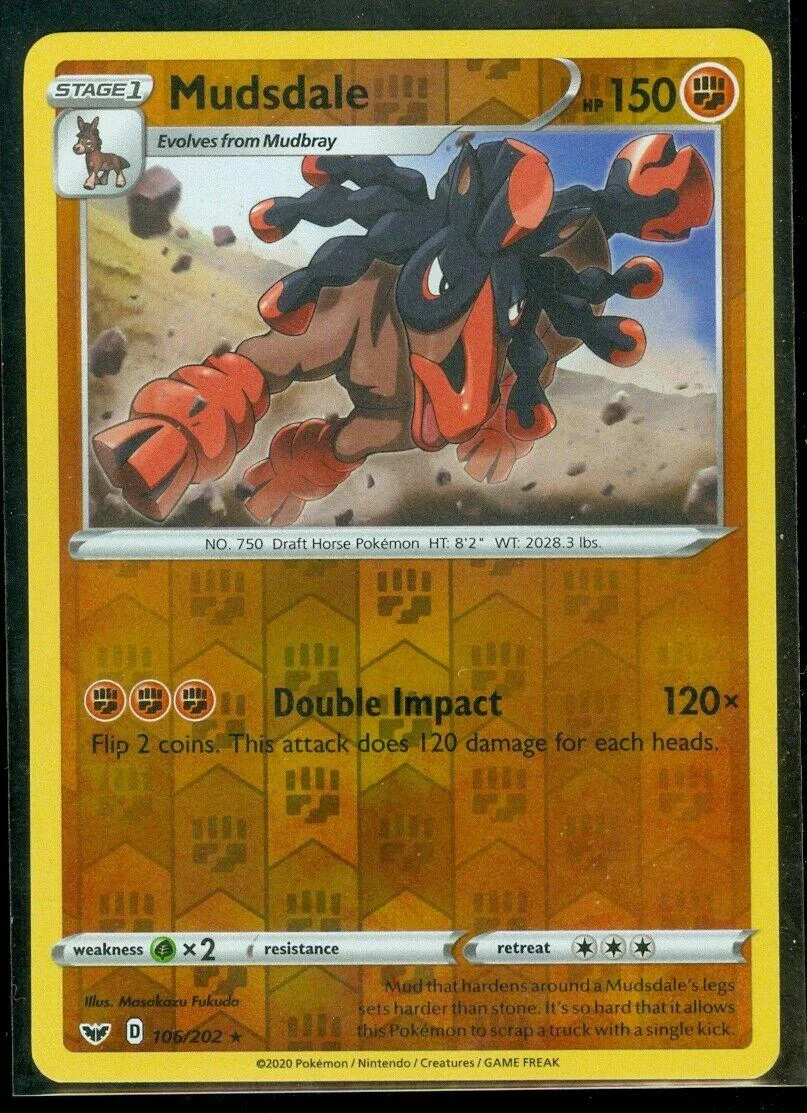 Mudsdale #106 — Sword & Shield (Reverse Holo)