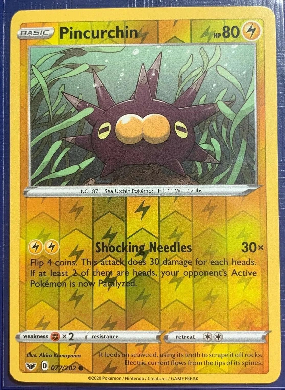 Pincurchin #77 — Espada e Escudo (Reverse Holo)