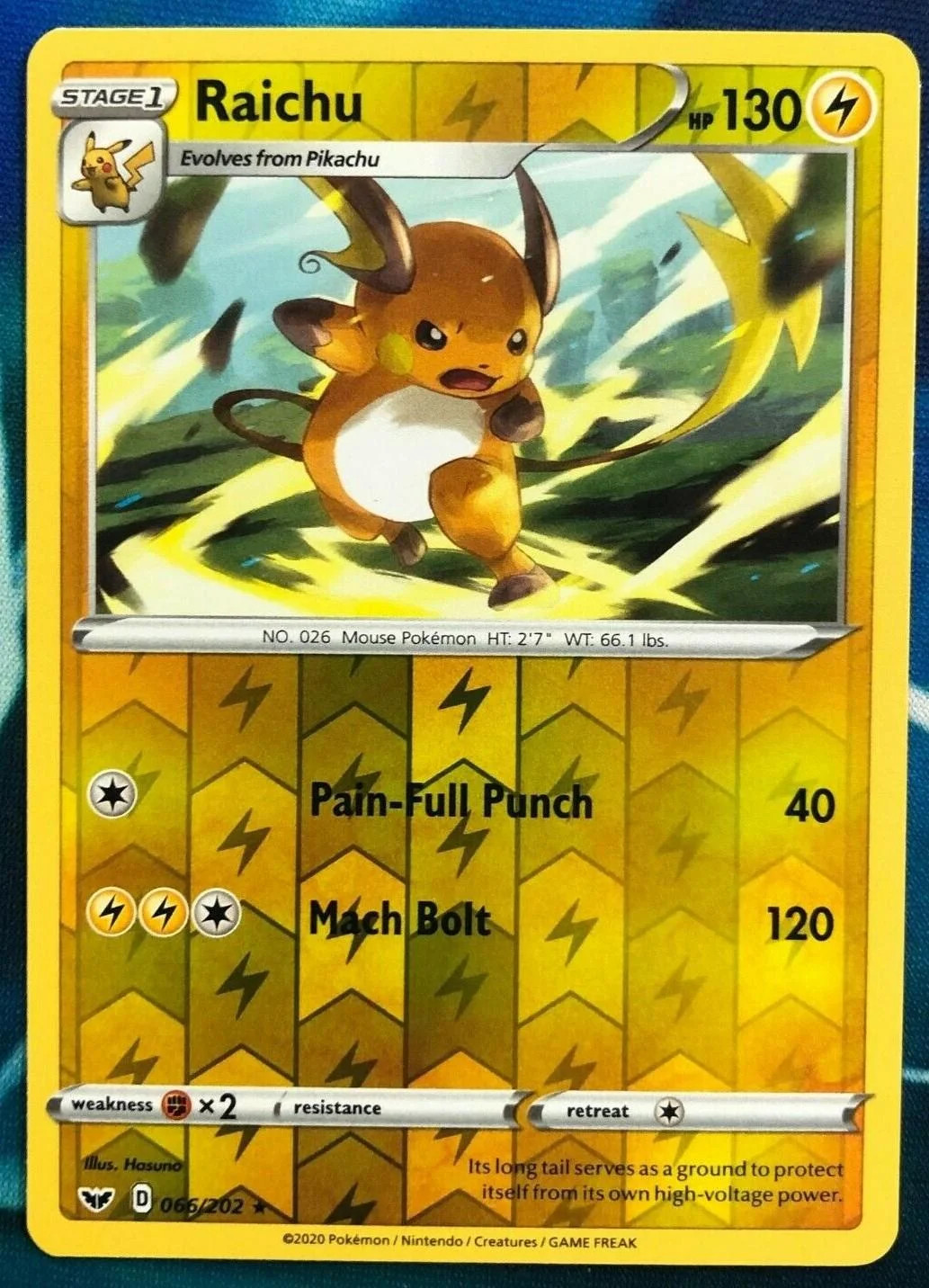 Raichu #66 — Espada e Escudo (Reverse Holo)