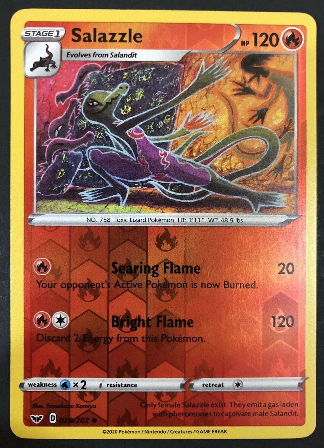 Salazzle #28 — Espada e Escudo (Reverse Holo)