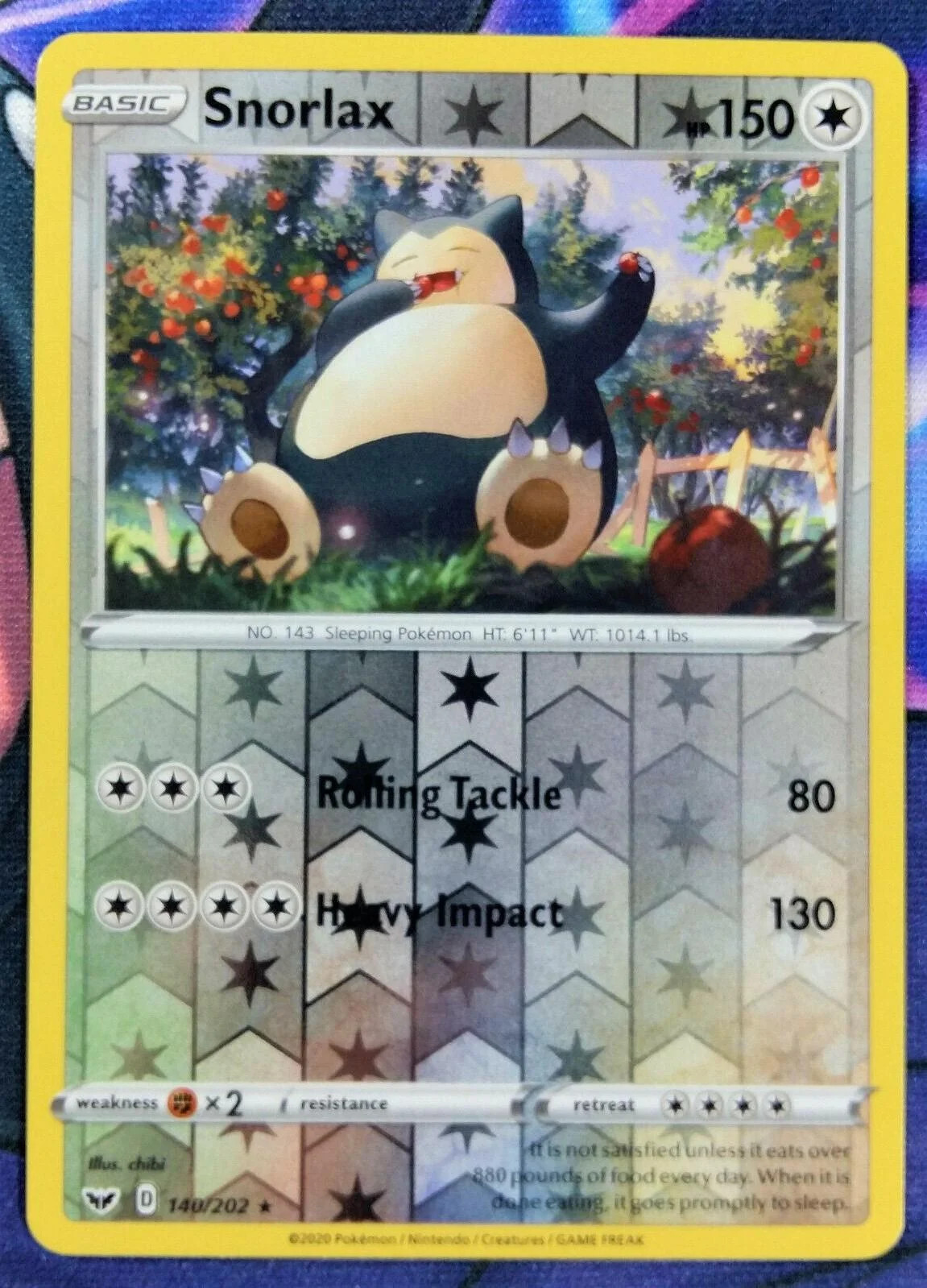 Snorlax #140 — Espada y Escudo (Reverse Holo)