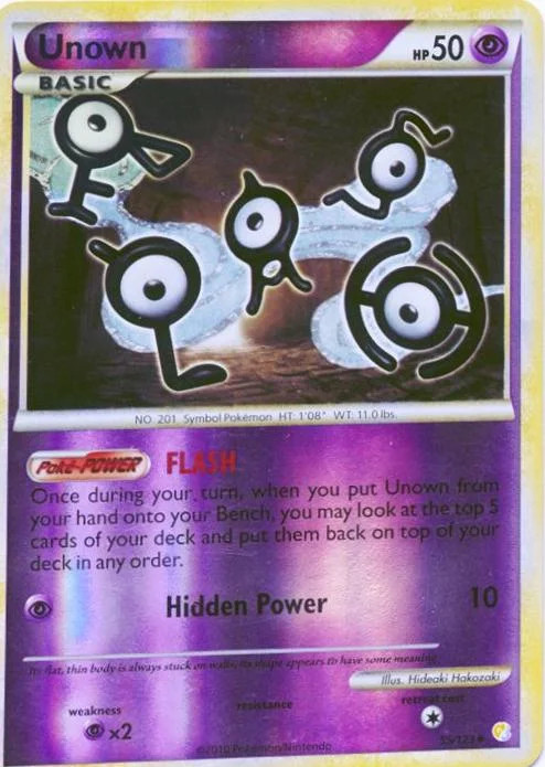 Unown #55 — HeartGold SoulSilver (Reverse Holo)
