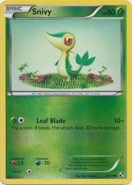 Snivy #2 — Negro y Blanco (Reverse Holo)