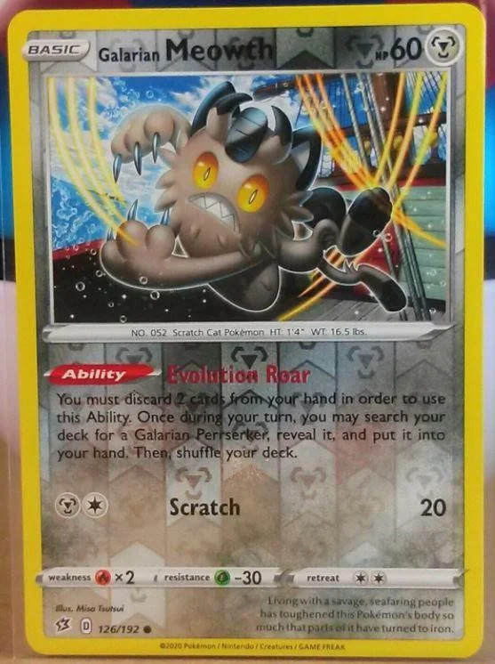 Meowth de Galar #126 — Rixa Rebelde (Reverse Holo)