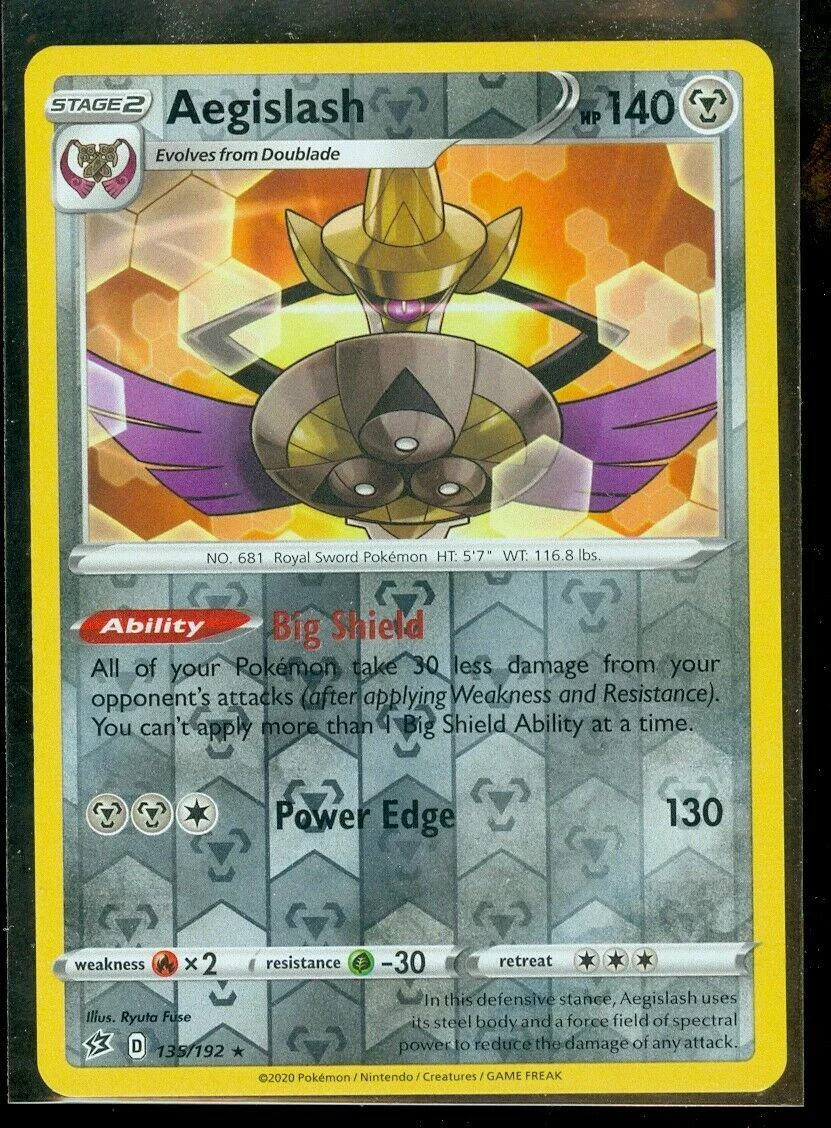 Aegislash #135 — Choque Rebelde (Reverse Holo)