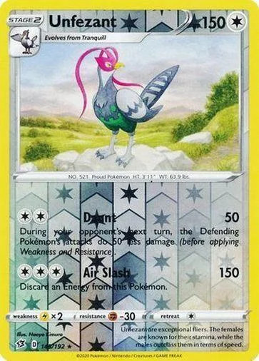 Unfezant #145 — Choque Rebelde (Reverse Holo)