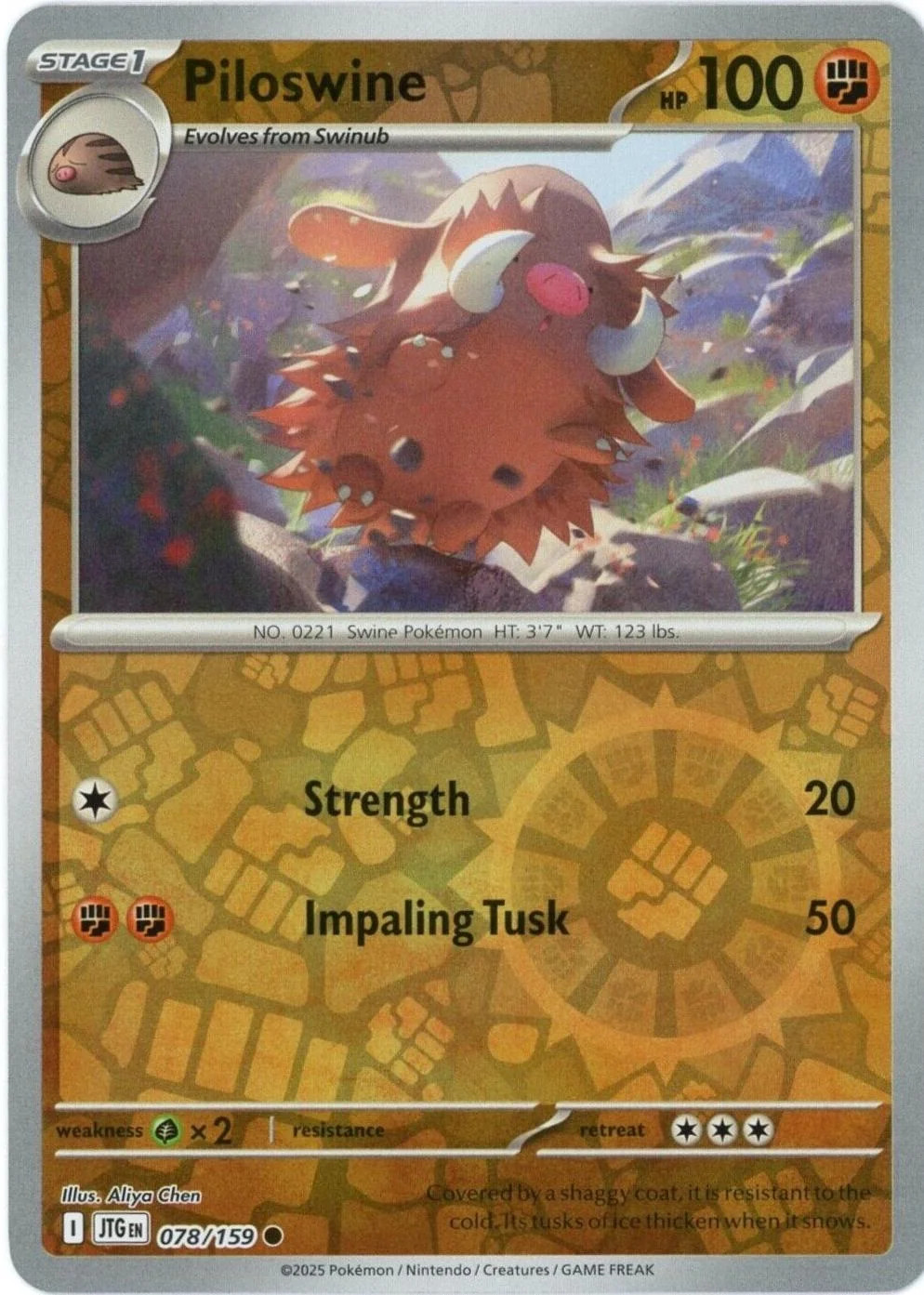 Piloswine #078 — Juntos de Aventuras (Reverse Holo)