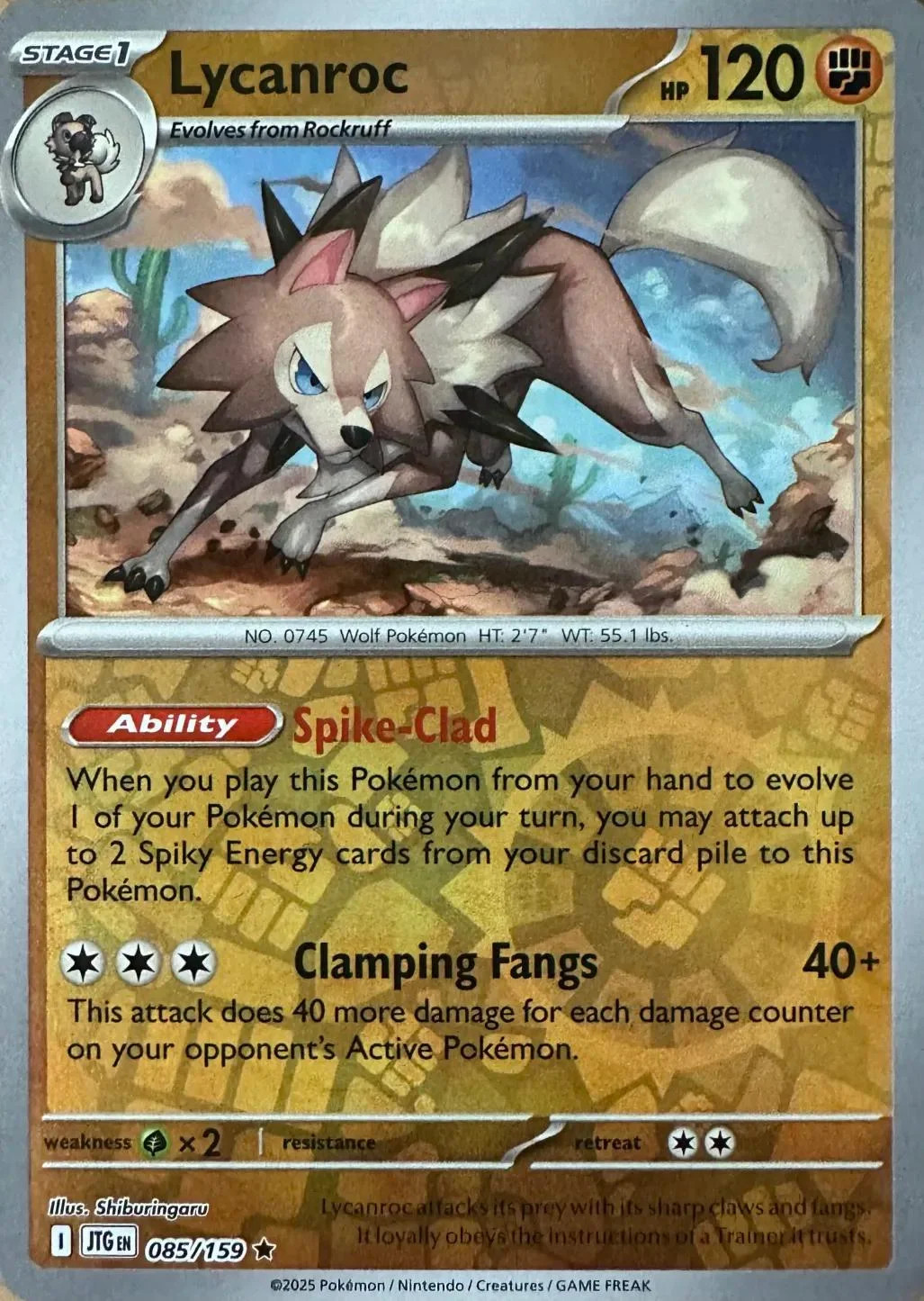 Lycanroc #085 — Juntos de Aventuras (Reverse Holo)