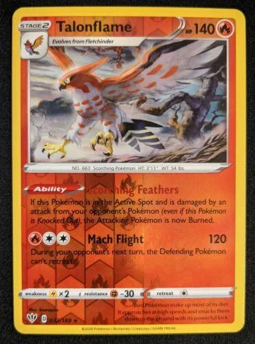 Talonflame #32 — Oscuridad Incandescente (Reverse Holo)