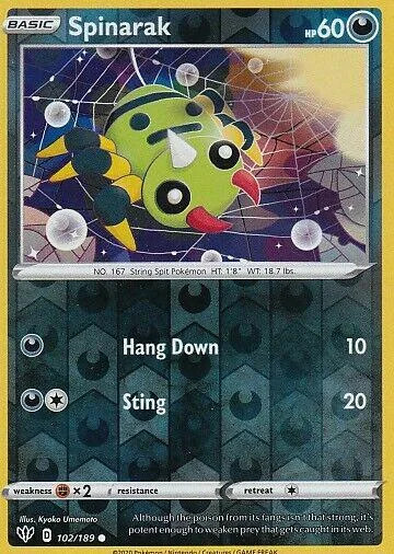 Spinarak #102 — Escuridão Incandescente (Reverse Holo)