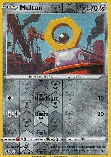 Meltan #129 — Flammende Finsternis (Reverse Holo)