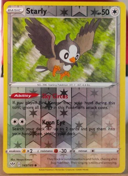 Starly #145 — Escuridão Incandescente (Reverse Holo)