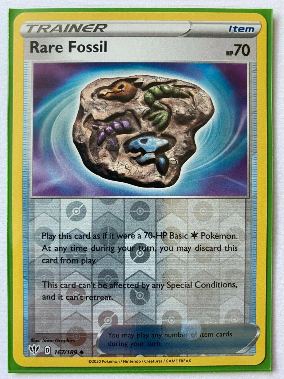 Fóssil Raro #167 — Escuridão Incandescente (Reverse Holo)