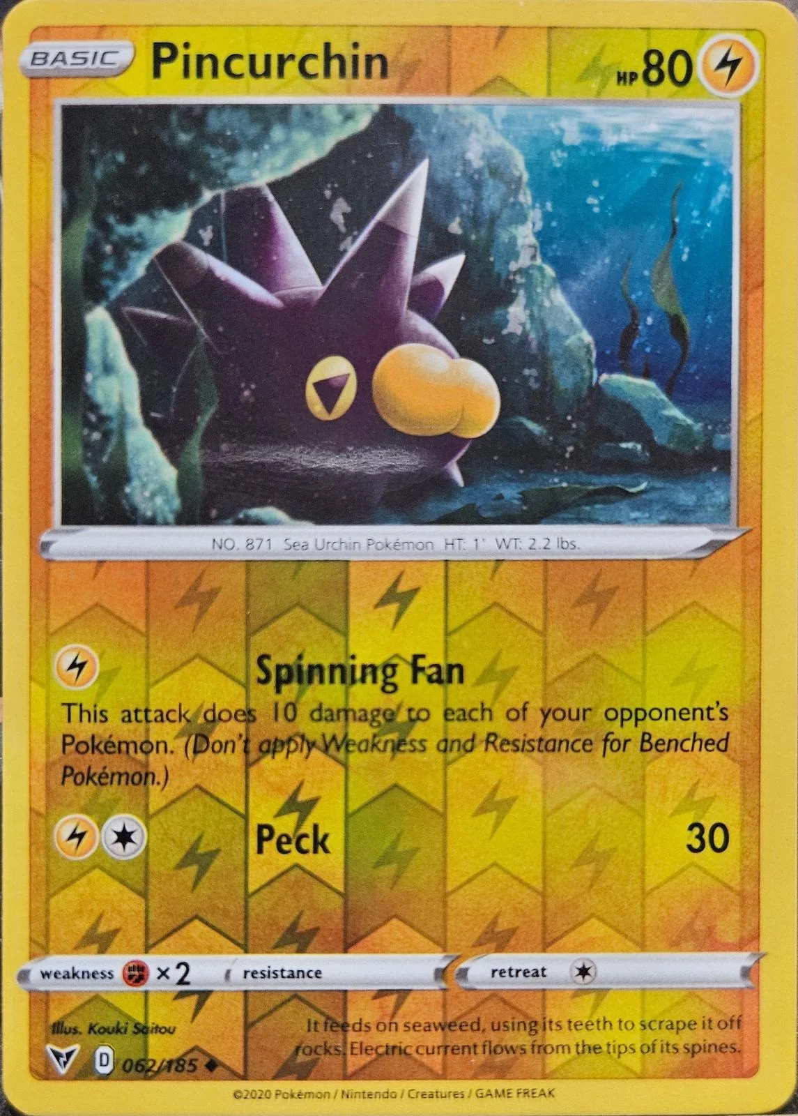 Pincurchin #62 — Voltaggio Sfolgorante (Reverse Holo)