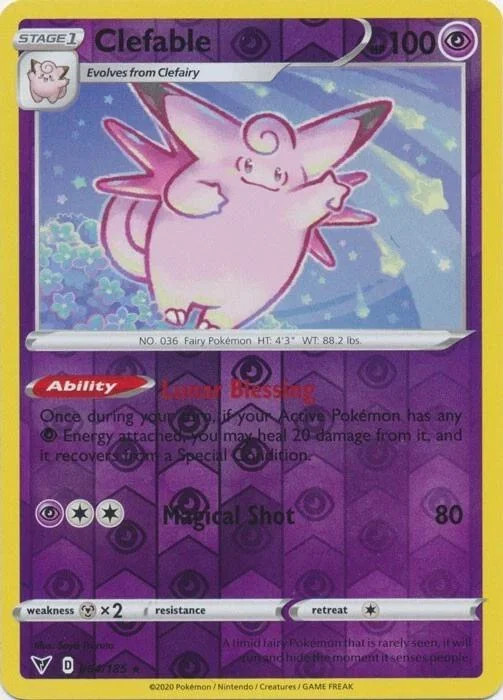 Clefable #64 — Voltaje Vívido (Reverse Holo)