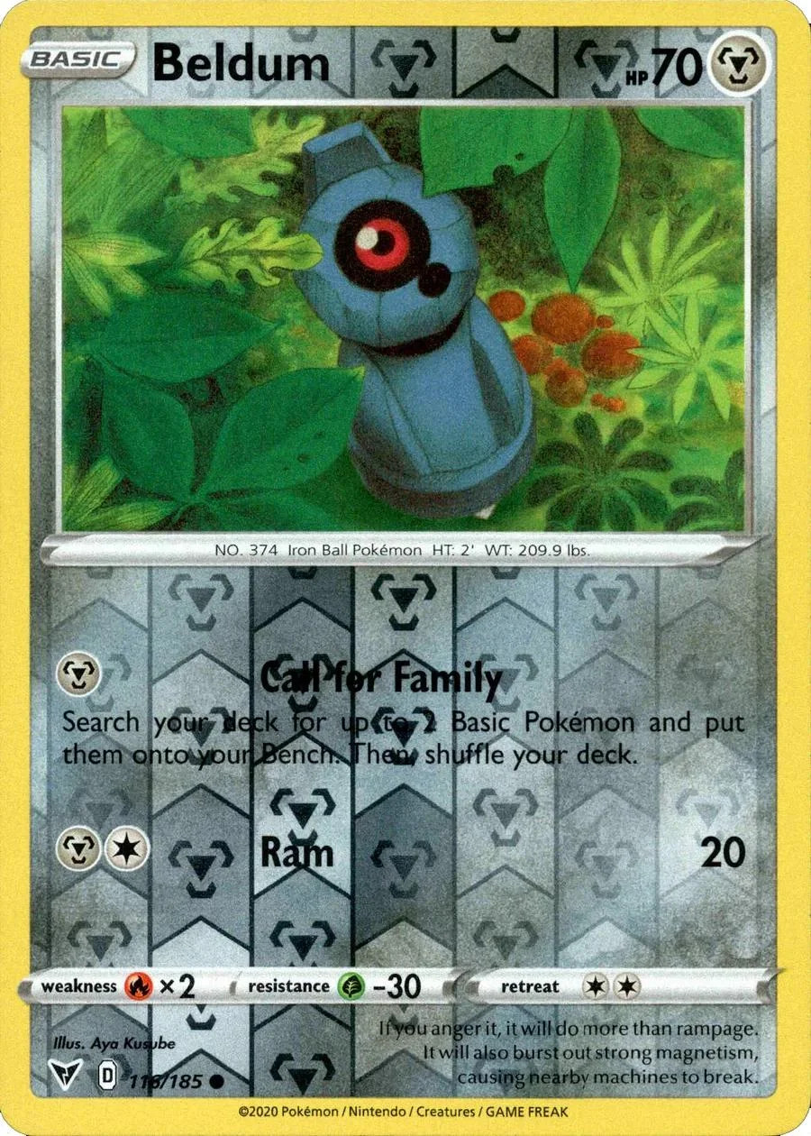 Beldum #116 — Voltagem Vívida (Reverse Holo)