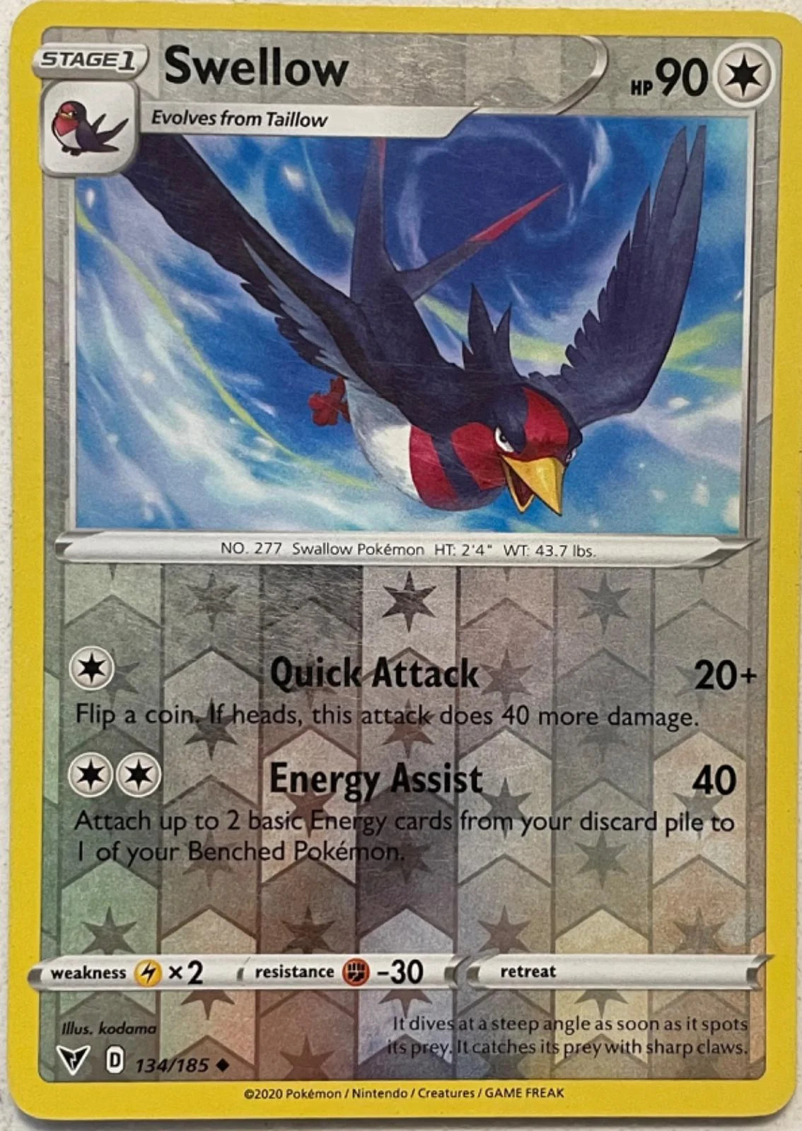 Swellow #134 — Voltagem Vívida (Reverse Holo)