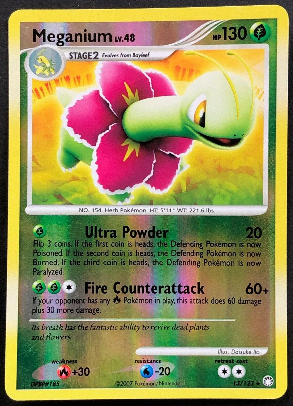 Meganium Lv.48 #13 — Tesoros Misteriosos (Reverse Holo)