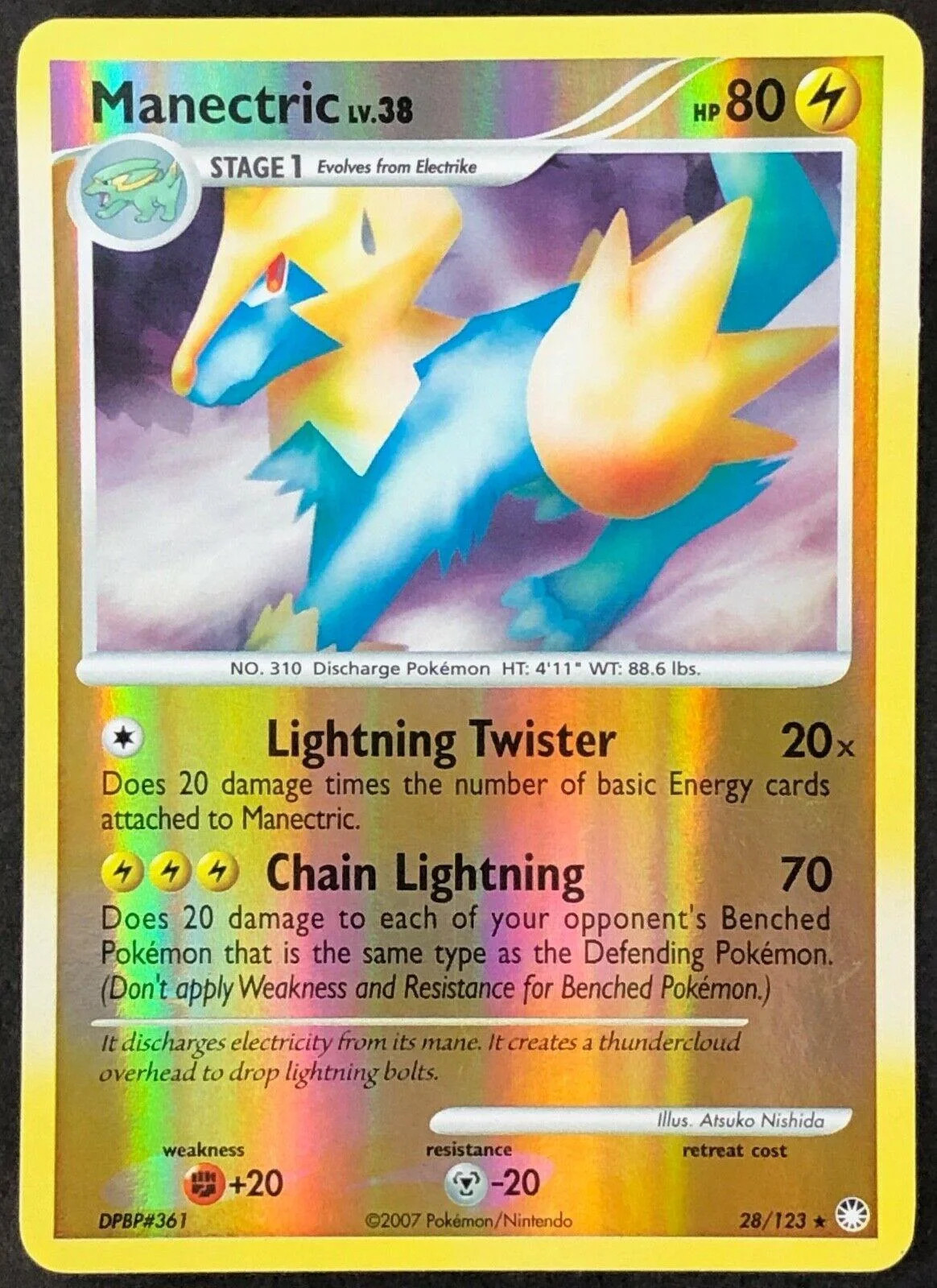 Manectric Lv.38 #28 — Tesouros Misteriosos (Reverse Holo)