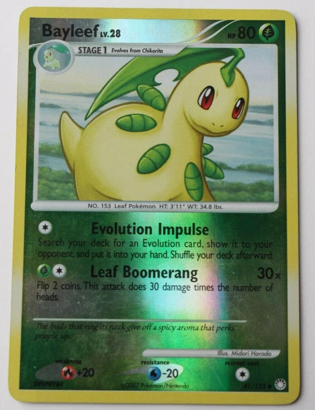 Bayleef Lv.28 #41 — Tesouros Misteriosos (Reverse Holo)