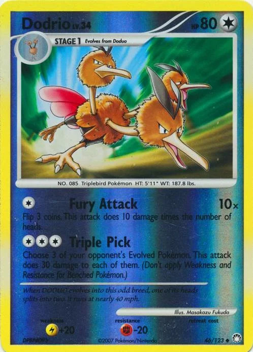 Dodrio Lv.34 #46 — Tesouros Misteriosos (Reverse Holo)
