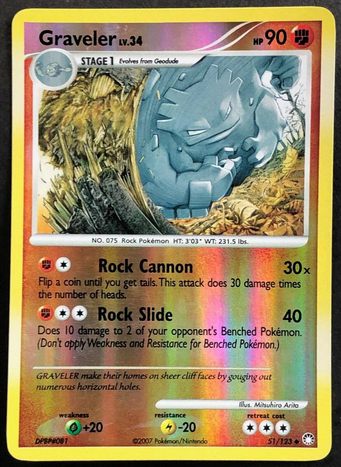 Graveler Lv.34 #51 — Tesori Misteriosi (Reverse Holo)