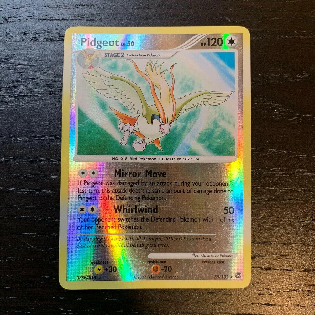 Pidgeot Lv.50 #35 — Maravilhas Secretas (Reverse Holo)
