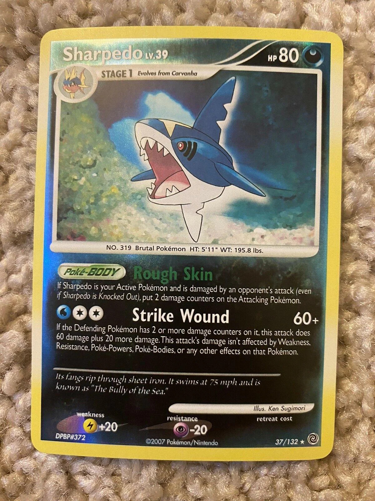 Sharpedo Lv.39 #37 — Maravillas Secretas (Reverse Holo)