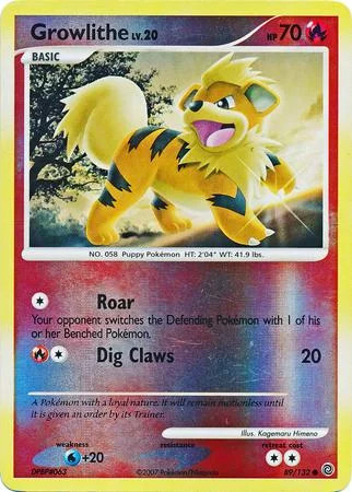 Growlithe Lv.20 #89 — Maravilhas Secretas (Reverse Holo)