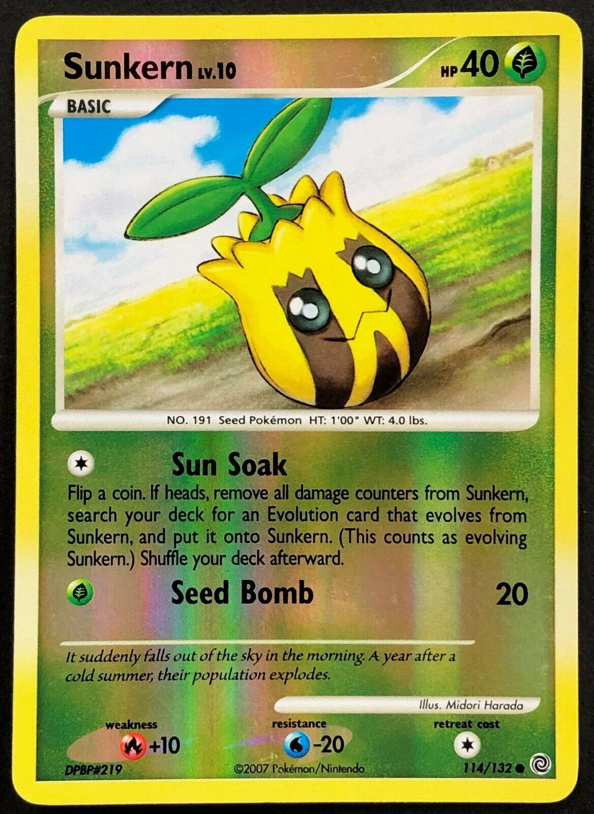 Sunkern Lv.10 #114 — Maravilhas Secretas (Reverse Holo)