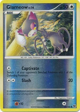 Glameow Lv.14 #68 — Great Encounters (Reverse Holo)