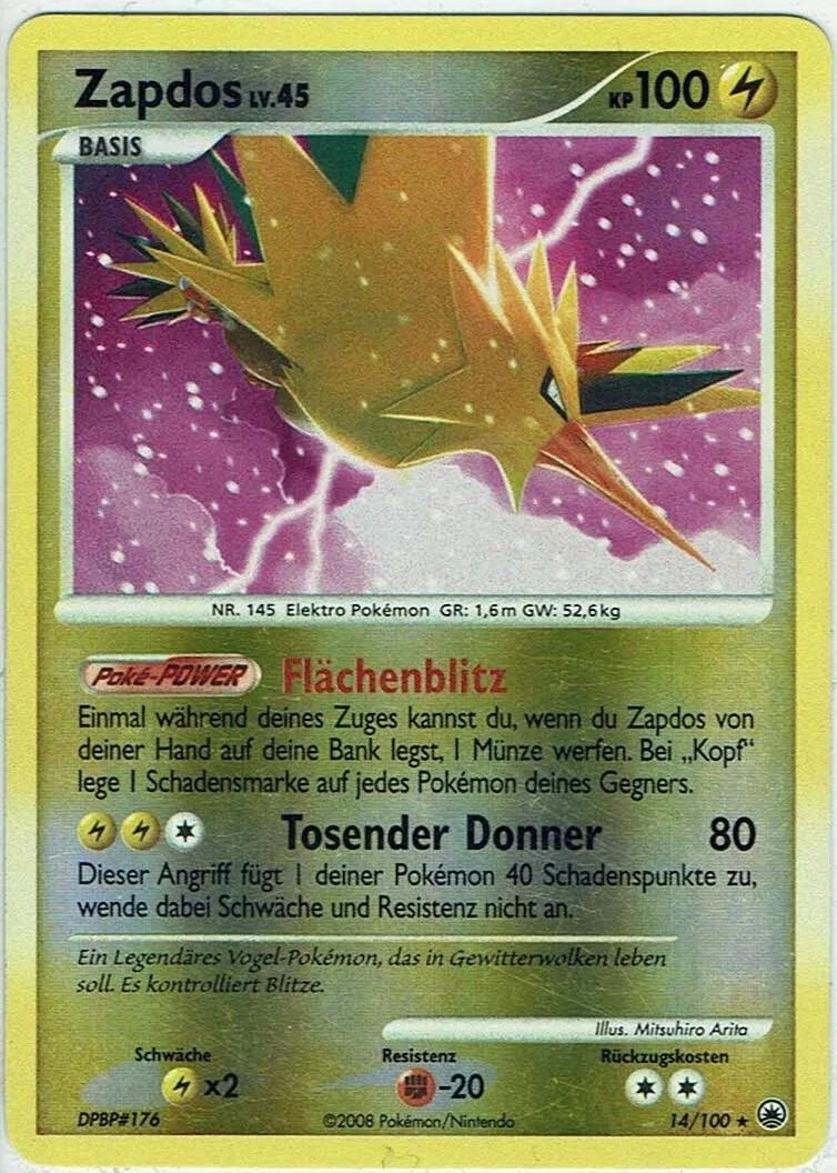 Zapdos Lv.45 #14 — Alba Suprema (Reverse Holo)